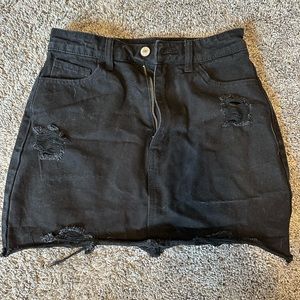 Black jean skirt
